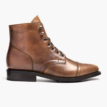 Black / Coffee Thursday Captain Leather Rugged & Resilient Women's Lace Up Boots | NZ178JPQ