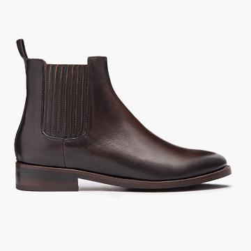 Black / Coffee Thursday Dreamer Leather Women's Chelsea Boots | NZ232GSO