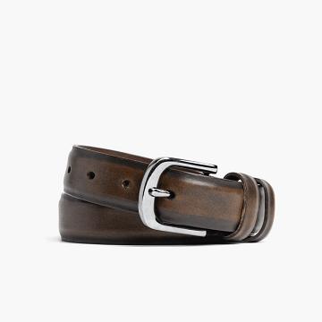Black / Coffee Thursday Refined Leather Men's Belts | NZ288AHK