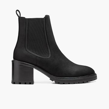 Black Thursday Boots Knockout Leather Women's High Heels | NZ199CTV