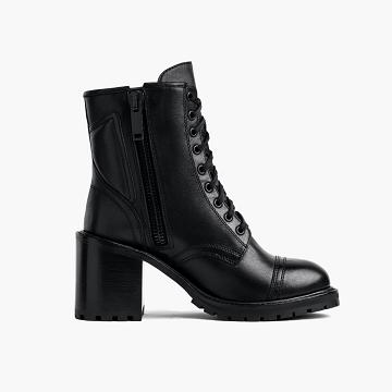 Black Thursday Boots Rebel Leather Women's High Heels | NZ191RVD