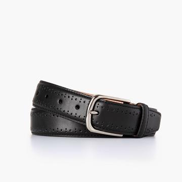 Black Thursday Brogue Leather Men's Belts | NZ311FDN
