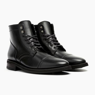 Black Thursday Captain Leather Men's Lace Up Boots | NZ4OKI