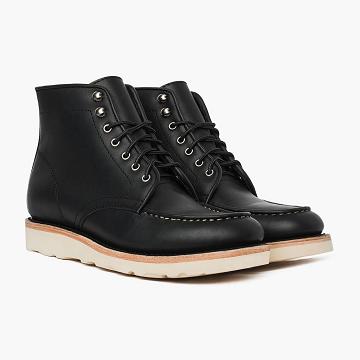 Black Thursday Diplomat Leather Men's Lace Up Boots | NZ41BEX