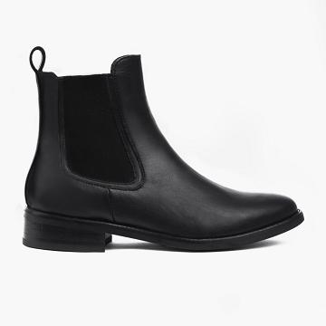 Black Thursday Duchess Leather Women's Chelsea Boots | NZ223BEX