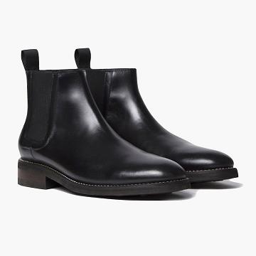 Black Thursday Duke Leather Men's Chelsea Boots | NZ93BEX