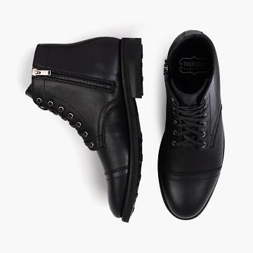 Black Thursday Major Leather Men's Lace Up Boots | NZ40NWY
