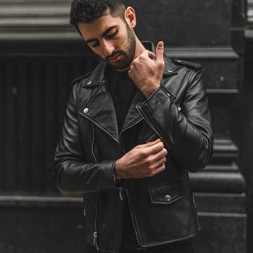 Black Thursday Motorcycle Leather Men's Jackets | NZ334JPQ