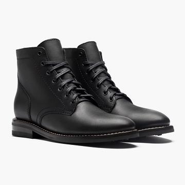 Black Thursday President Leather Men's Lace Up Boots | NZ403MQZ