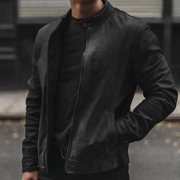Black Thursday Racer Leather Classic Men's Jackets | NZ32UZG