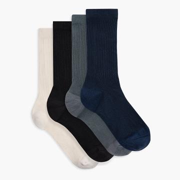 Blue / Multicolor Thursday Sodello Classic Crew Cotton 4-Pack Women's Socks | NZ114EBC