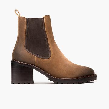Brown Thursday Boots Knockout Suede Women's High Heels | NZ197BEX