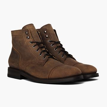 Brown Thursday Captain Leather Classic Men's Lace Up Boots | NZ48JPQ