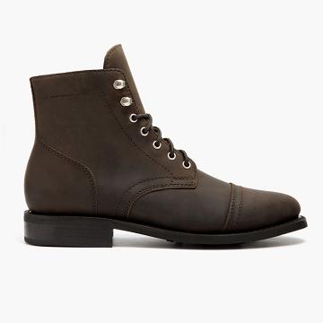 Brown Thursday Captain Leather Classic Women's Lace Up Boots | NZ180GSO