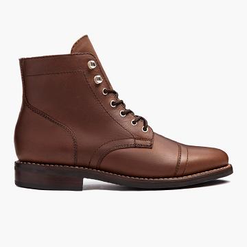 Brown Thursday Captain Leather Women's Lace Up Boots | NZ185PJJ