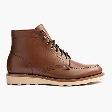 Brown Thursday Diplomat Leather Women's Lace Up Boots | NZ174XYU