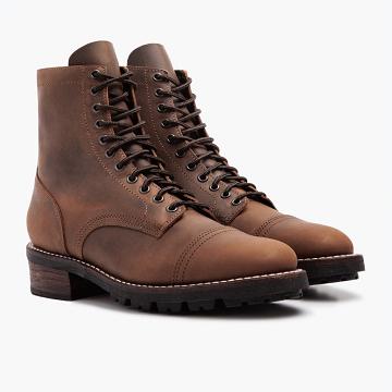 Brown Thursday Logger Leather Men's Lace Up Boots | NZ412JPQ