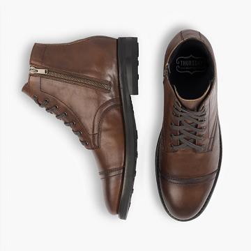 Brown Thursday Major Leather Men's Lace Up Boots | NZ409ZUT