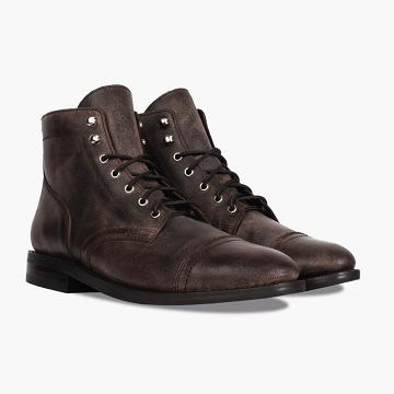 Burgundy Thursday Captain Leather Classic Men's Lace Up Boots | NZ46LIS