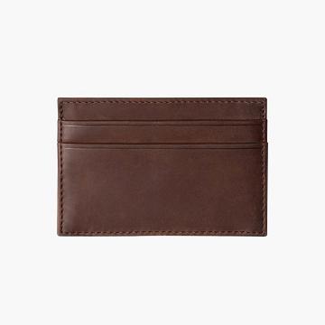 Burgundy Thursday Card Holder Leather Men's Wallets | NZ236AHK