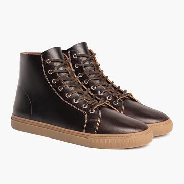 Burgundy Thursday Premier High Tops Leather Men's Sneakers | NZ37WNB