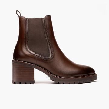 Coffee Thursday Boots Knockout Leather Women's High Heels | NZ200XYU