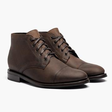 Coffee Thursday Cadet Leather Men's Lace Up Boots | NZ55PJJ