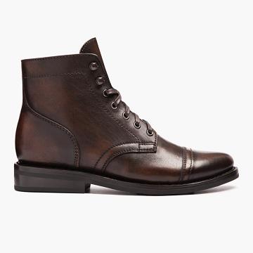Coffee Thursday Captain Leather Rugged & Resilient Women's Lace Up Boots | NZ179HAP