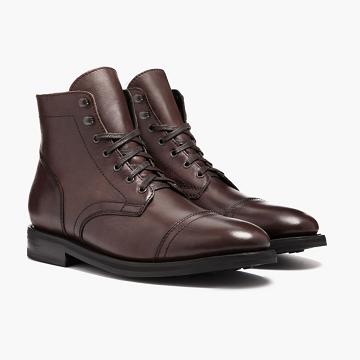 Coffee Thursday Captain Leather Suede Men's Lace Up Boots | NZ426EBC