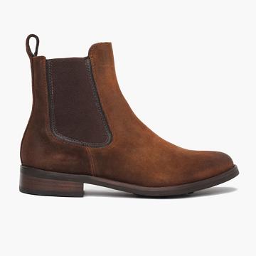Coffee Thursday Duchess Suede Women's Chelsea Boots | NZ222NWY