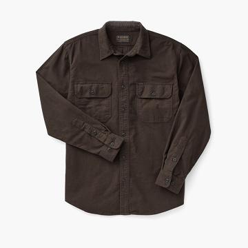 Coffee Thursday Field Flannel Cotton Men's Shirts | NZ319YXF