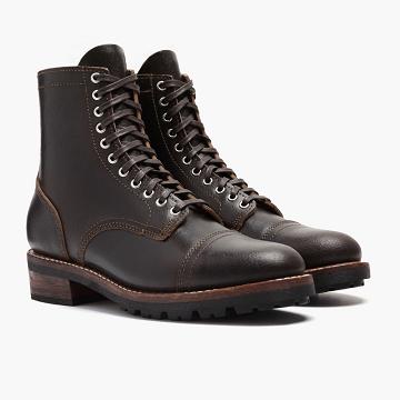 Coffee Thursday Logger Leather Men's Lace Up Boots | NZ411KOR