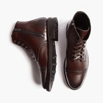 Coffee Thursday Major Leather Men's Lace Up Boots | NZ408XYU