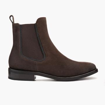Dark / Brown Thursday Duchess Suede Women's Chelsea Boots | NZ219WNB