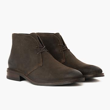 Dark / Olive Thursday Scout Suede Men's Chukka Boots | NZ63WNB