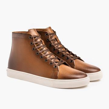 Gold Thursday Premier High Tops Leather Men's Sneakers | NZ380VRW