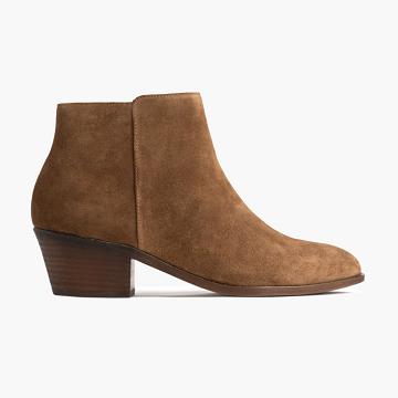 Golden / Brown Thursday Downtown Suede Women's Booties | NZ166EBC
