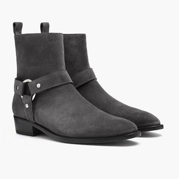 Grey Thursday Harness Suede Men's Chelsea Boots | NZ87RVD