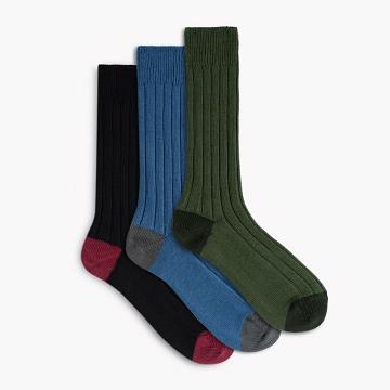 Multicolor Thursday Sodello Legacy Cotton 3-Pack Men's Socks | NZ261NZL