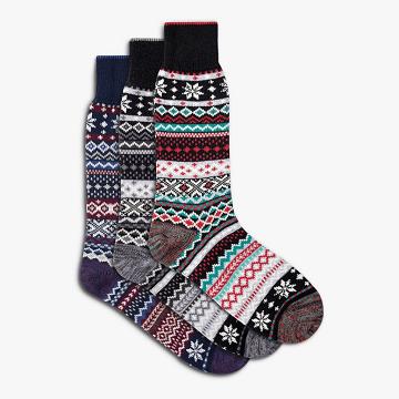 Multicolor Thursday Sodello Norwegian Cotton 3-Pack Men's Socks | NZ252XYU