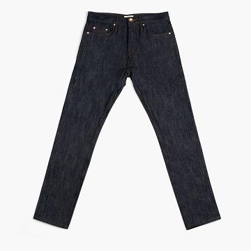 Navy Thursday Selvedge Tapered Cotton Men's Jeans | NZ325MQZ
