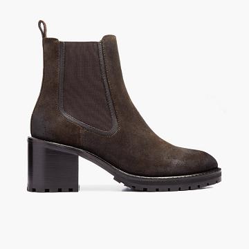 Olive Thursday Boots Knockout Suede Women's High Heels | NZ198VRW