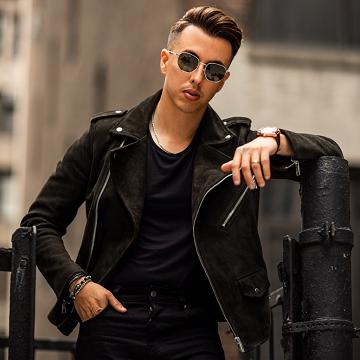 Olive Thursday Motorcycle Suede Men's Jackets | NZ333KOR