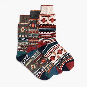Orange / Multicolor Thursday Sodello Southern Sun Cotton 3-Pack Women's Socks | NZ103FDN