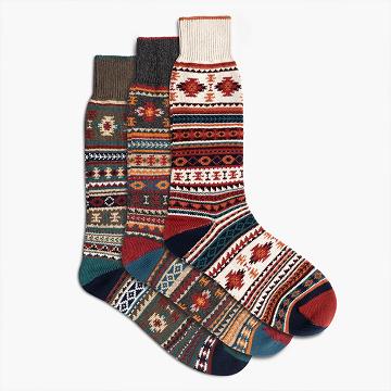 Orange / Multicolor Thursday Sodello Southern Sun Cotton 3-Pack Men's Socks | NZ24GSO