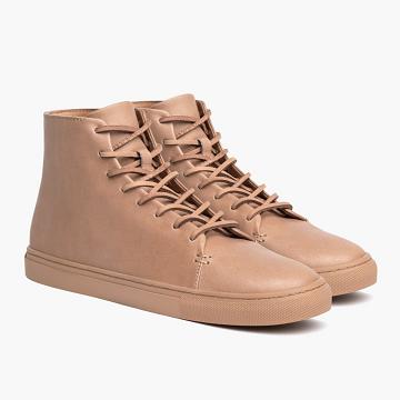 Orange Thursday Premier High Tops Leather Men's Sneakers | NZ381CTV