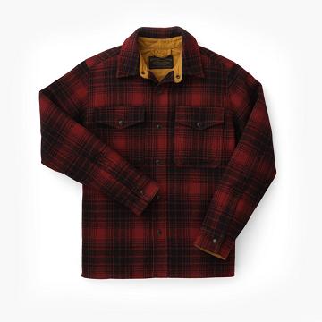 Red / Black Thursday Mackinaw Jac Wool Men's Shirts | NZ318UZG