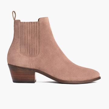 Rose / Brown Thursday Dreamer Suede Women's Booties | NZ163YXF